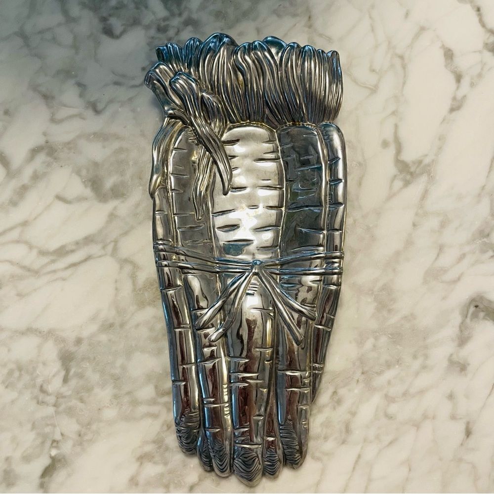 Vintage Fitz and Floyd Silver Carrot Dish